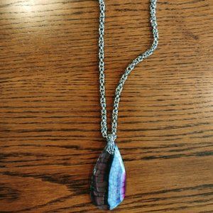 Handmade byzantine necklace with natural stone pendent